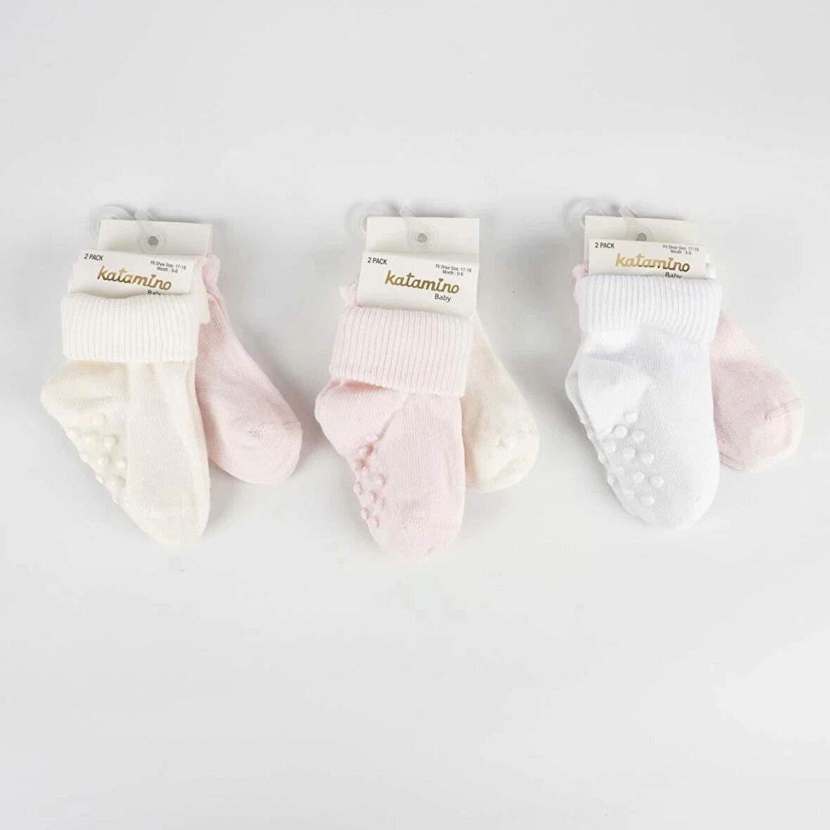 CEYLAN ADAM    Cenet 2'li Abs'li Kız Bebek Soket Çorap K44048 Asorti