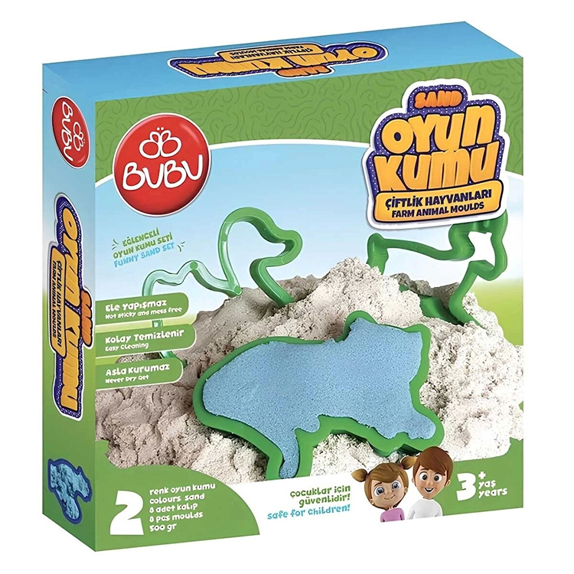 CEYLAN ADAM   Bu-Bu Games Oyun Kumu ve Çiftlik Hayvan Kalıplı Set 500 gr