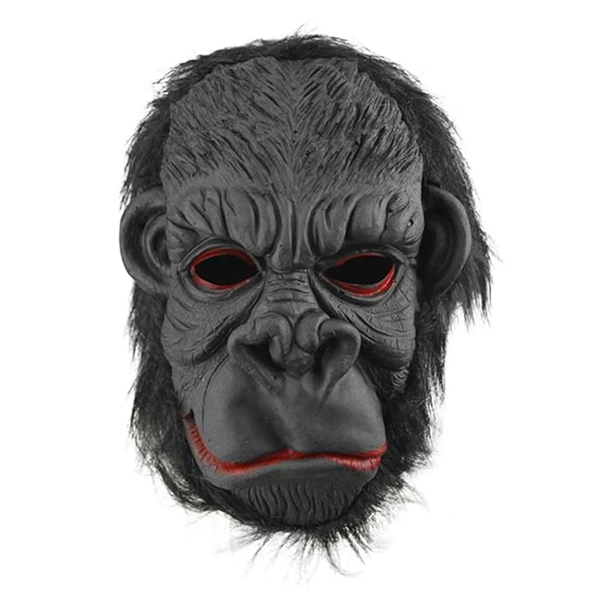 CEYLAN ADAM     Lateks Goril Maskesi Maymun Maskesi Et Maskesi Orangutan Siyah Saçlı 3 No