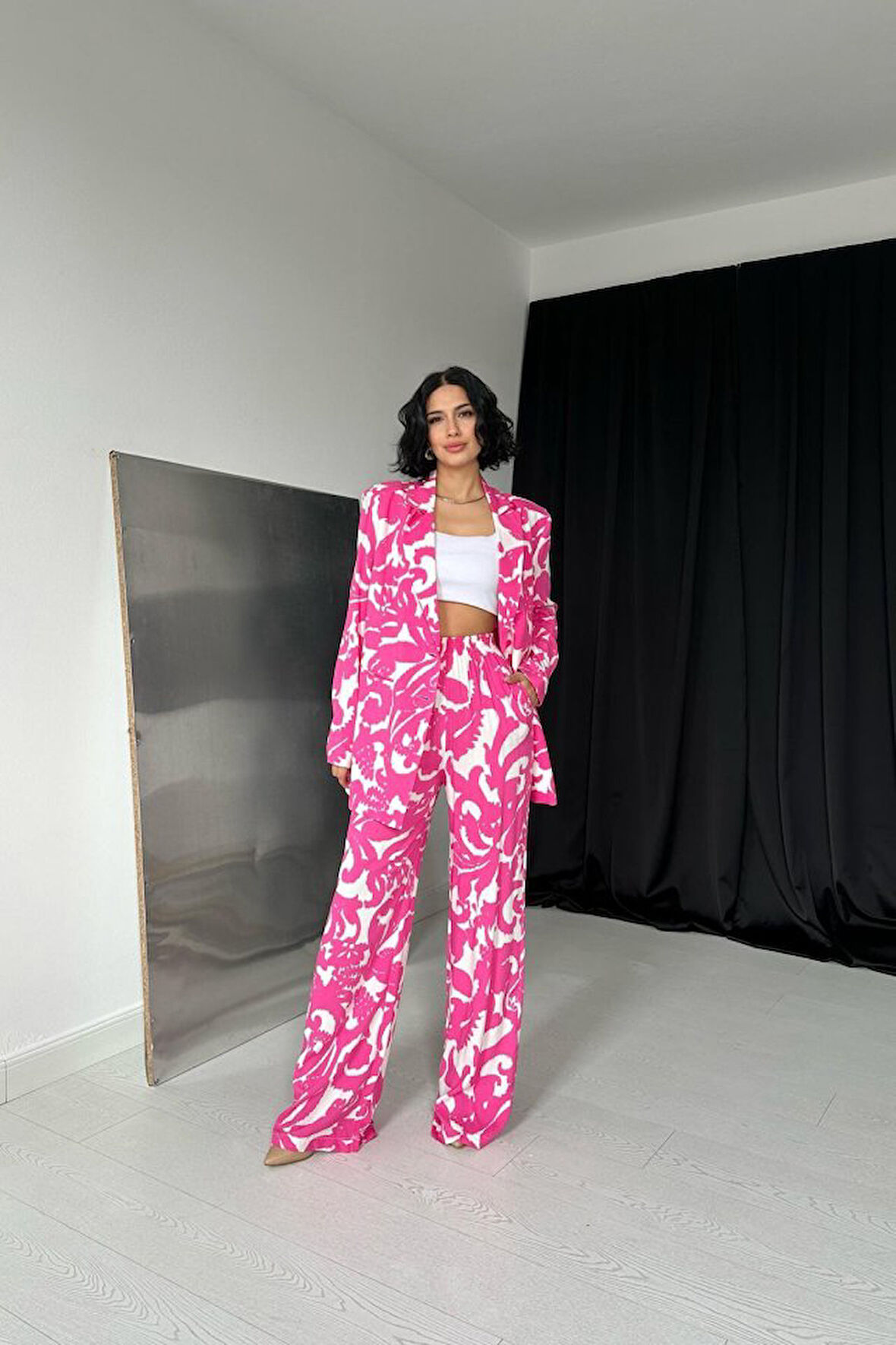 Fuşya Ceket Ve Pantolon Takım