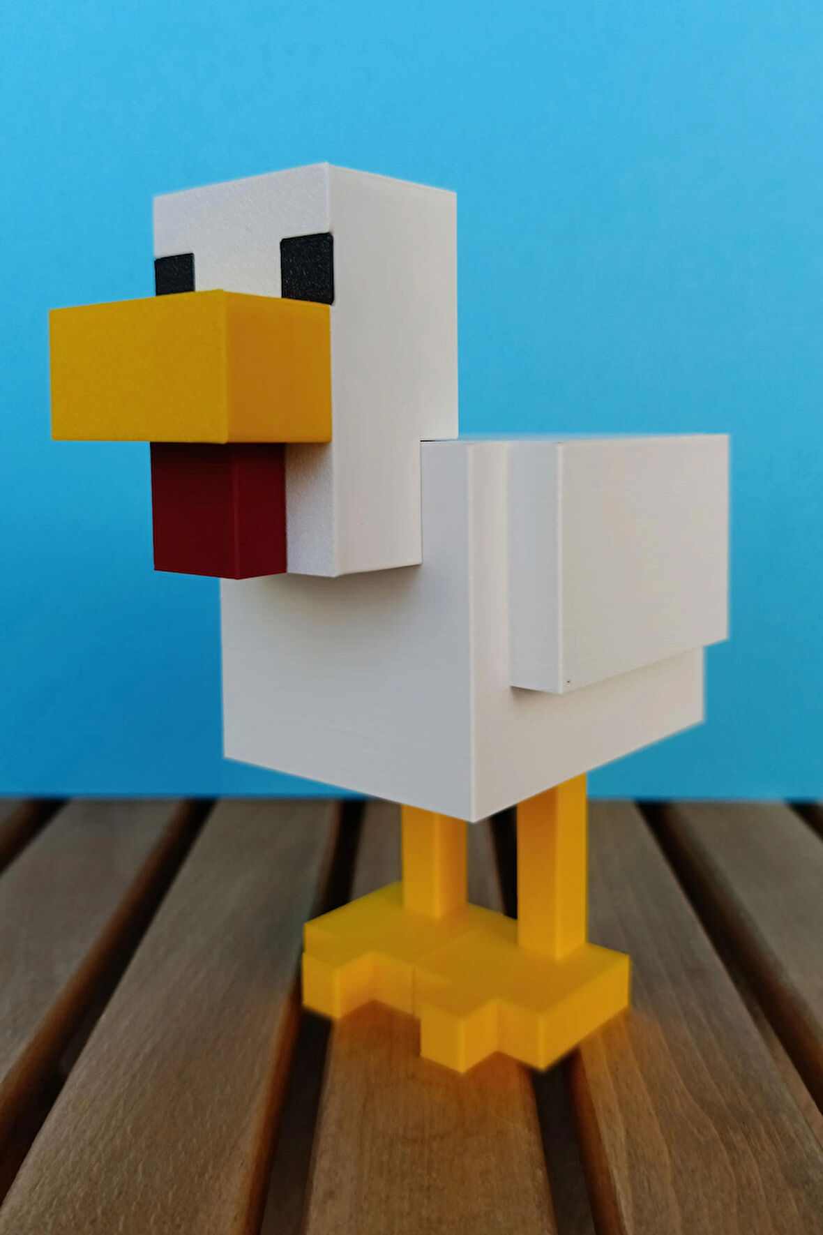 Minecraft Tavuk Figürü – 15 cm, Koleksiyonluk & Hediyelik - Piksel Stil Dekor & Masaüstü Aksesuar