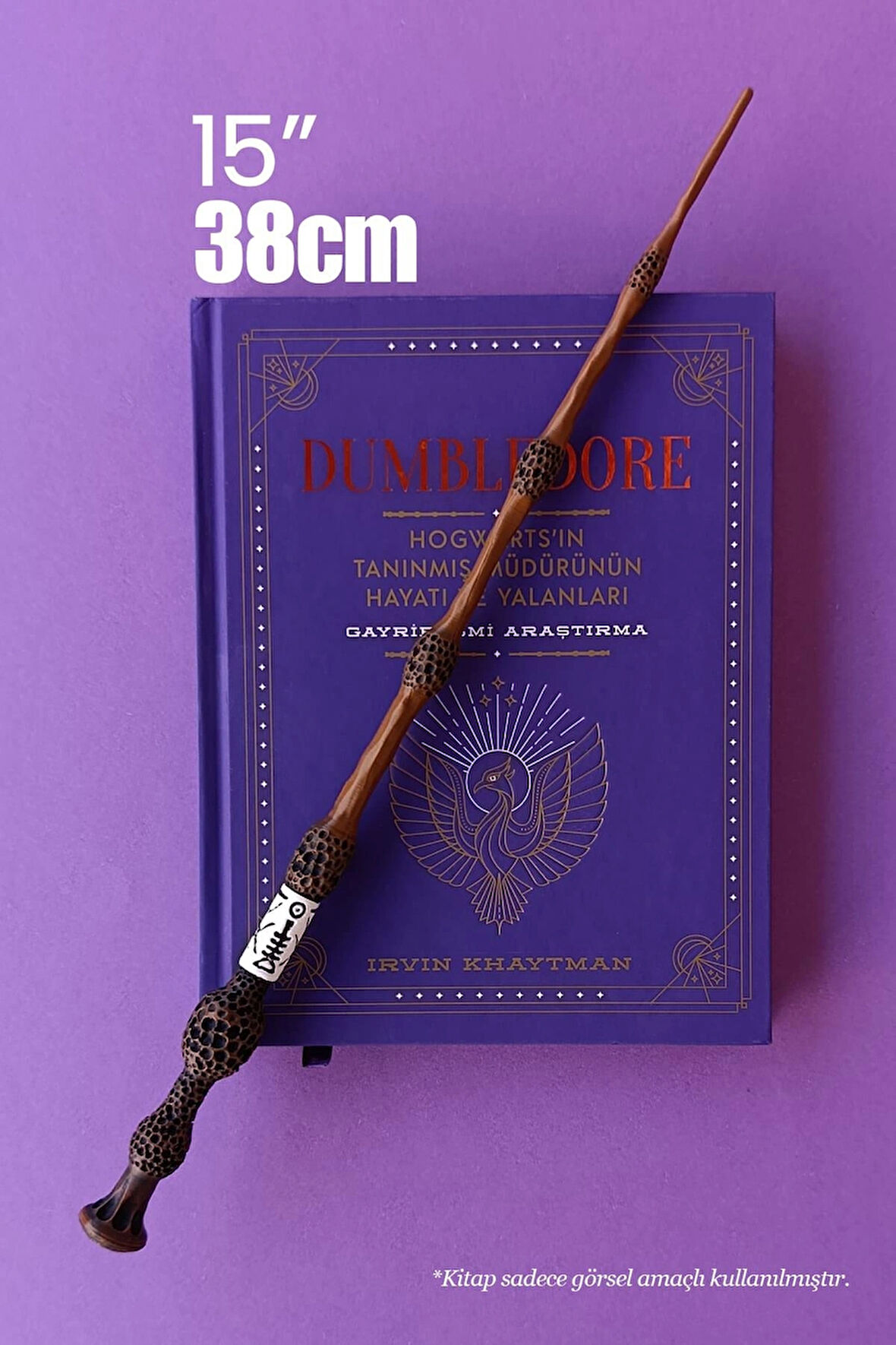 Mürver Asa (Harry Potter) – 38 cm, Özel Standlı Gerçekçi Koleksiyon Asası, Albus Dumbledore Asası