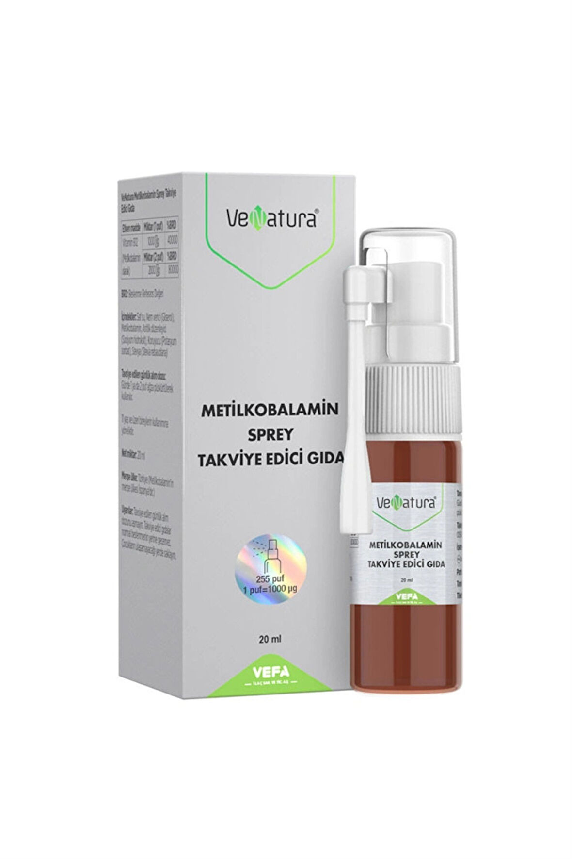 VeNatura Vitamin B12 (metilkobalamin) Sprey 20 Ml