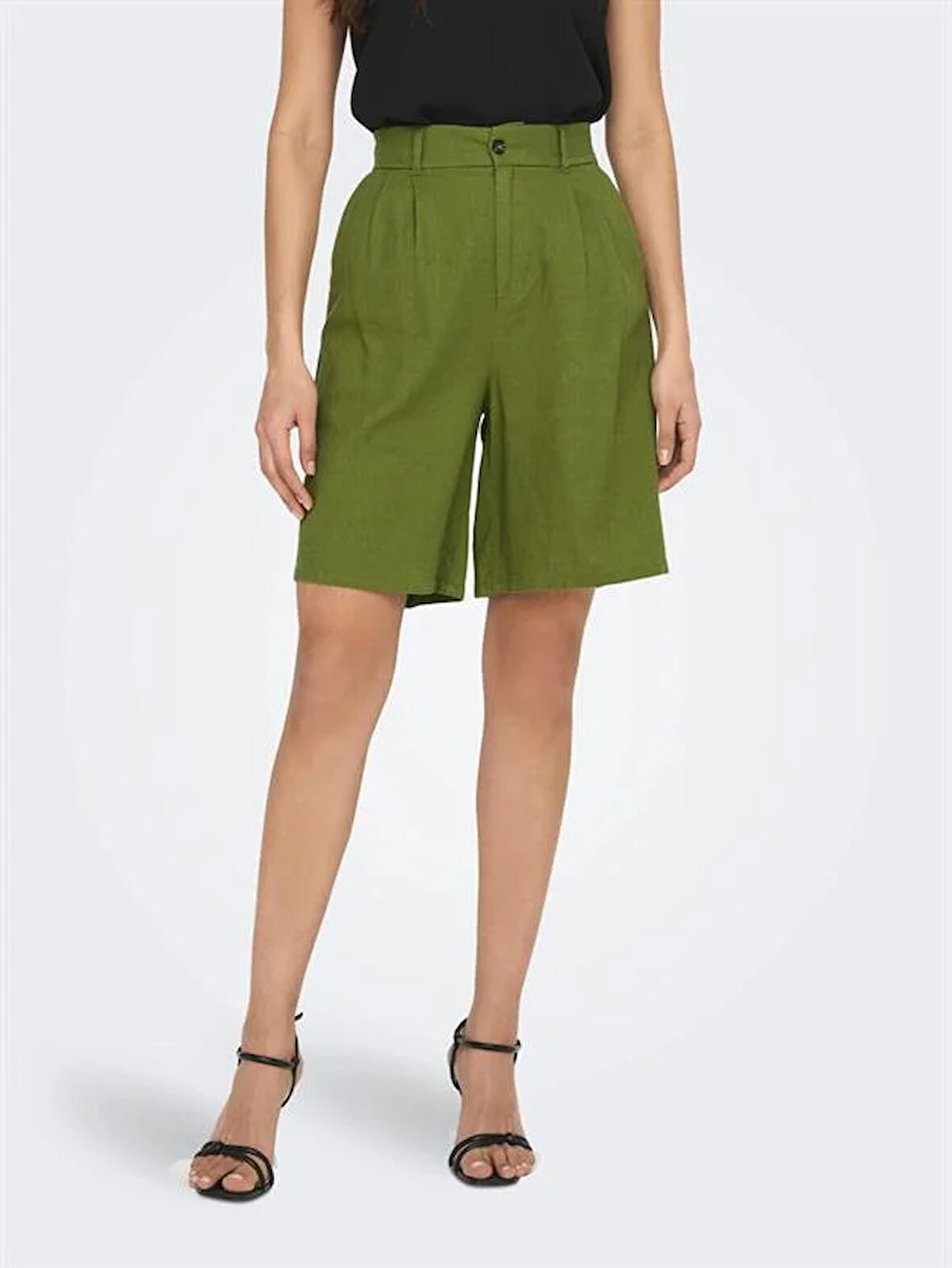 Loose Fit Keten Kadın Şort