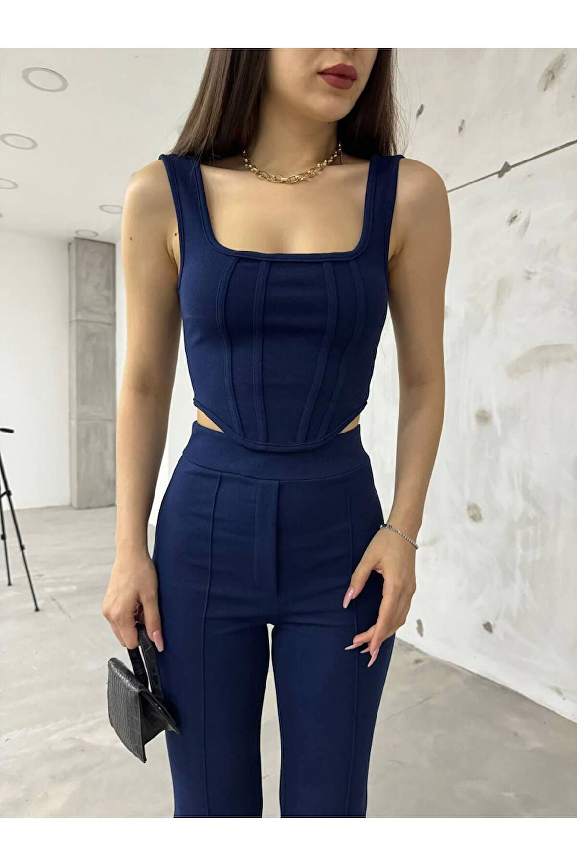 Lacivert Bilyeli İnterlook Alt Üst Takım