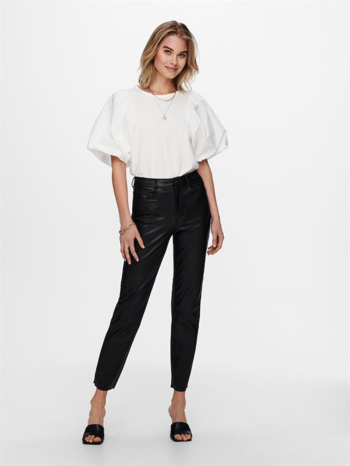 Onlemıly Hw St Ank Faux Leather Pnt Noos Kadın Deri Pantolon
