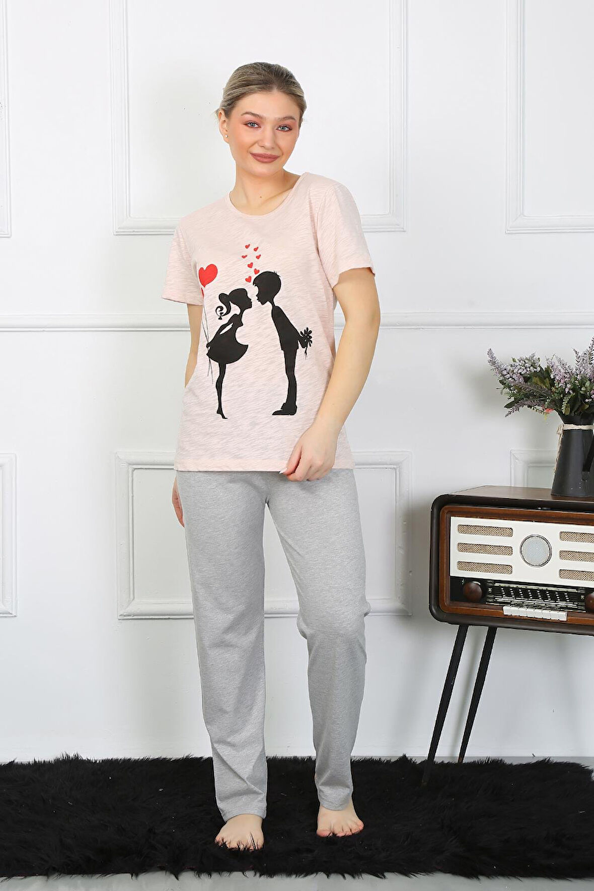 Kadın Kısa Kol Penye Pijama Takım 4207