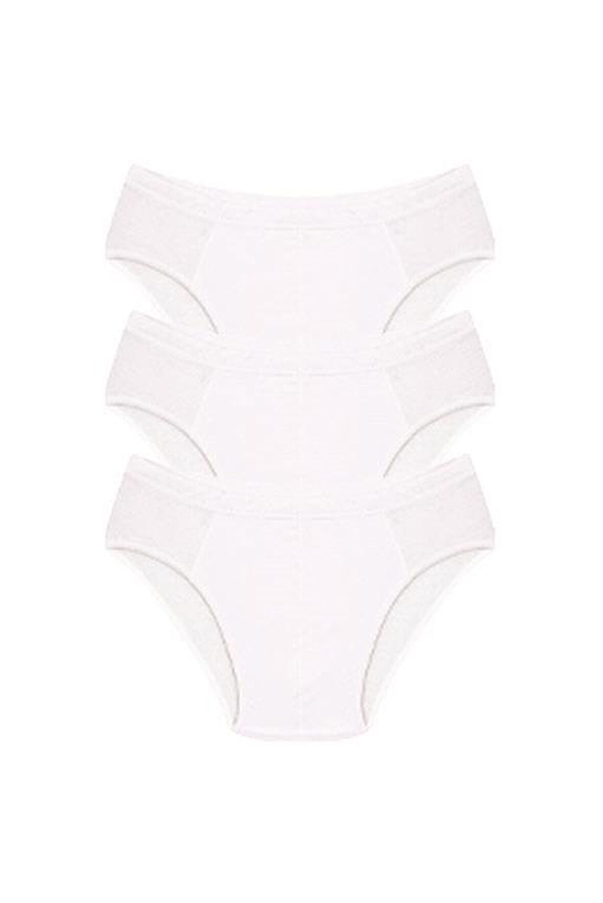 Erkek Pamuk 3lü Beyaz Slip 40129
