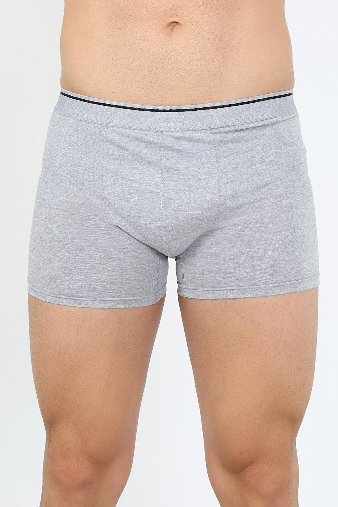 Erkek Pamuk Likralı Boxer Gri 40133