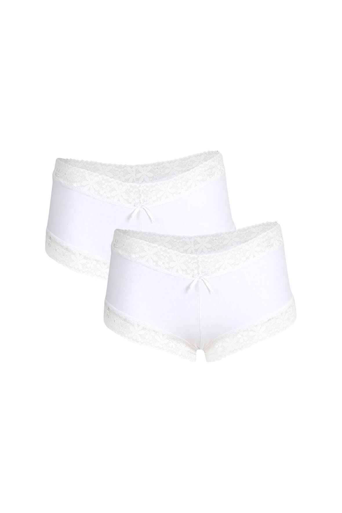Kadın Pamuklu 2li Boxer Beyaz 40265