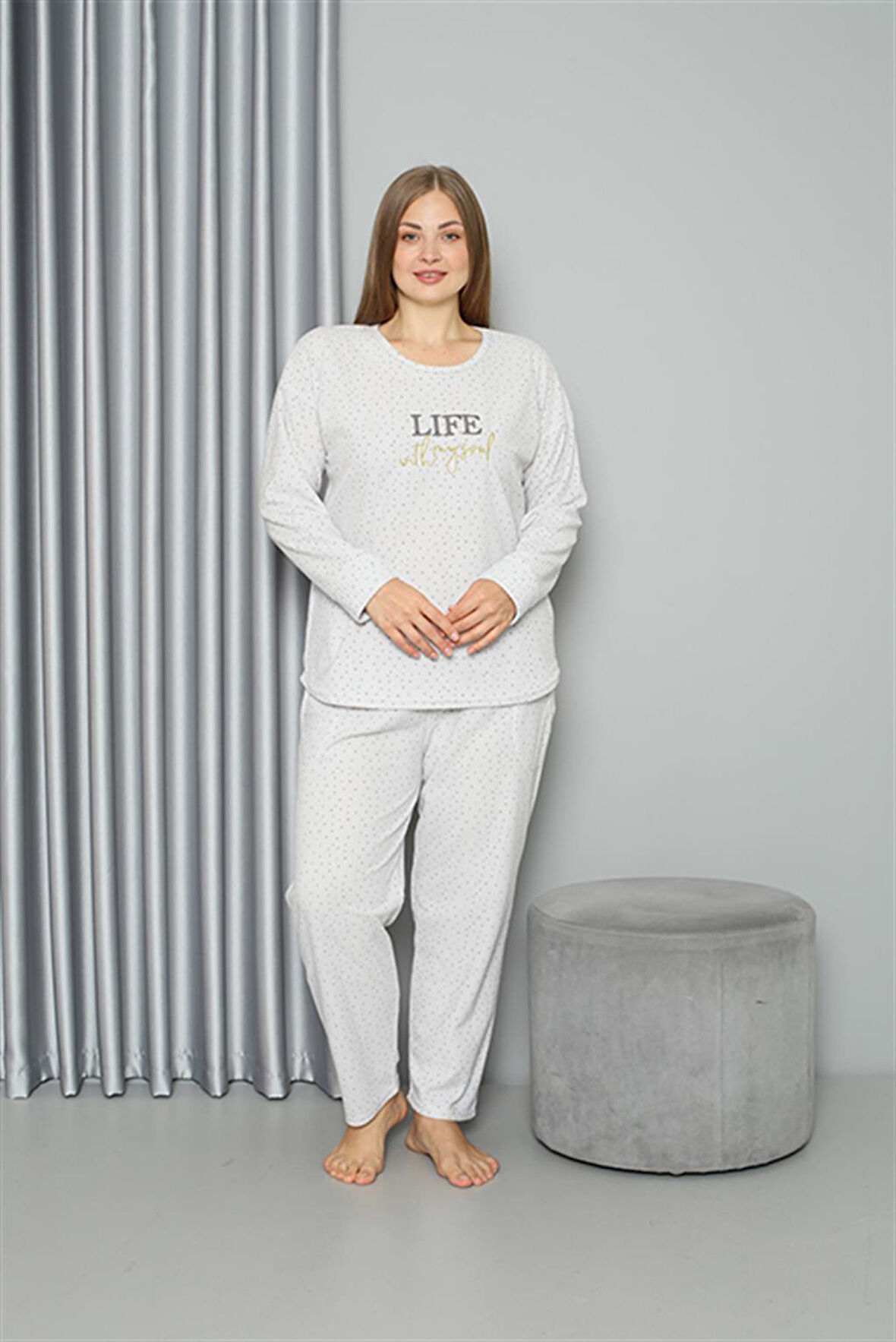 Welsoft Polar Kadın Büyük Beden Pijama Takımı 808050