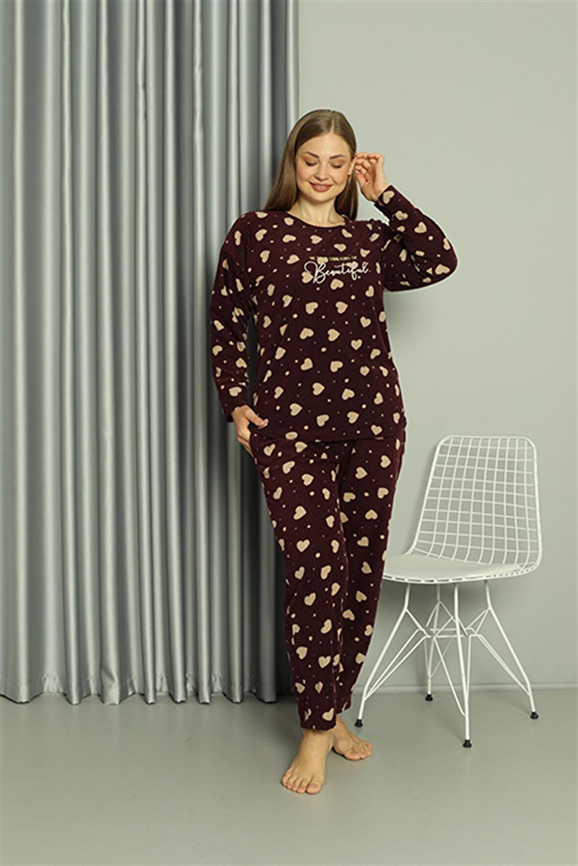 Welsoft Polar Kadın Büyük Beden Pijama Takımı 808041