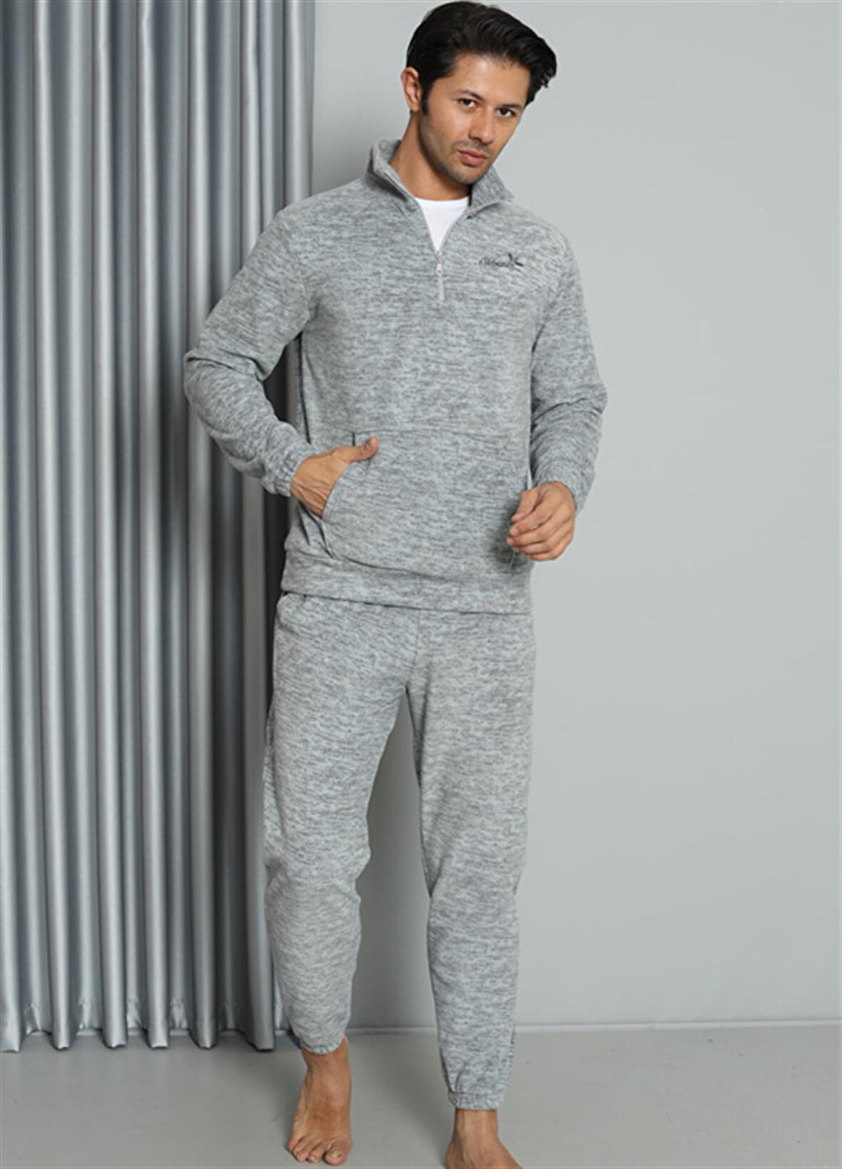WelSoft Polar Fermuarlı Erkek Pijama Takımı 6840