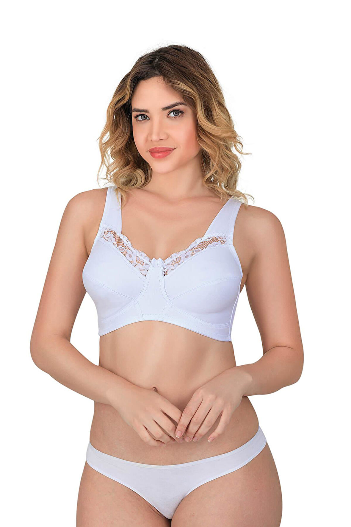 Beyaz Mı Emay 181 C Dantelli Toparlayıcı Cotton Sütyen