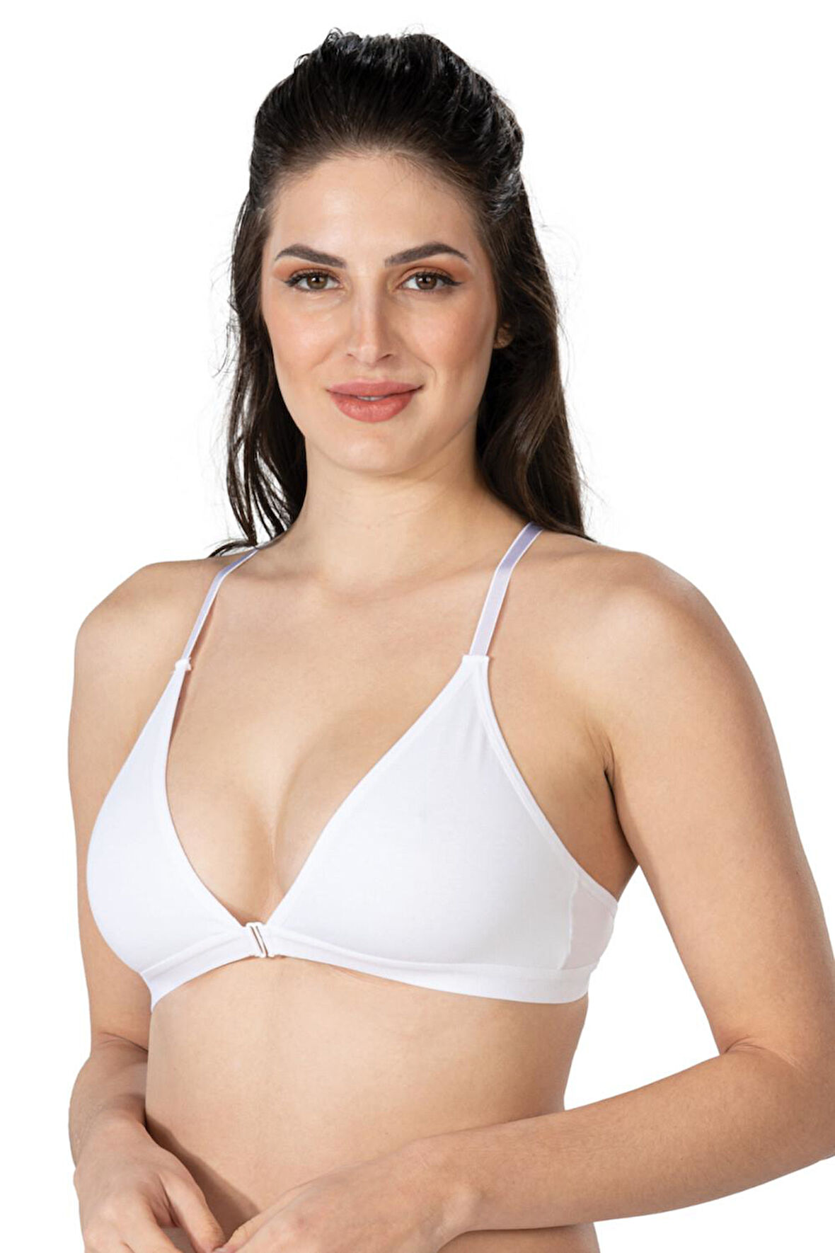 Beyaz Mı Emay 1416 Modal Cotton Önden Açmalı Sporcu Sütyen