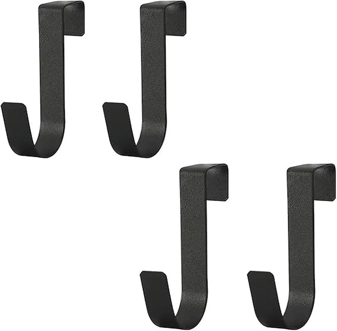 Microcase Çok Amaçlı Mutfak Dolabı Kapı Duşakabin vb Alanlar için Metal Askılık Kanca 4 Adet- SİYAH AL4987