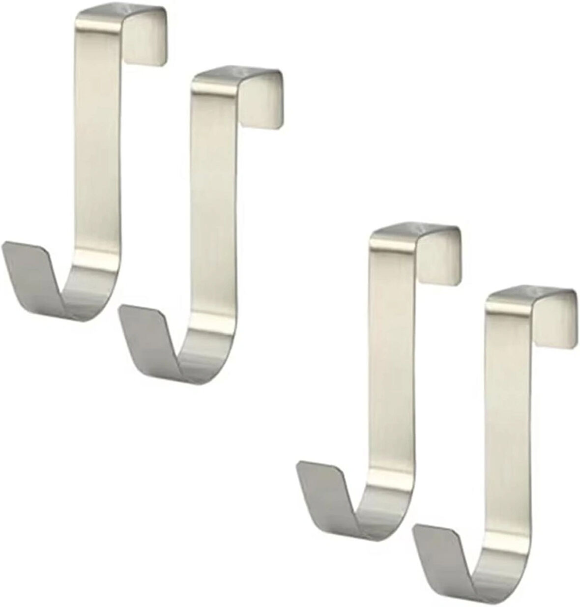 Microcase Çok Amaçlı Mutfak Dolabı Kapı Duşakabin vb Alanlar için Metal Askılık Kanca 4 Adet-GÜMÜŞ  AL4987