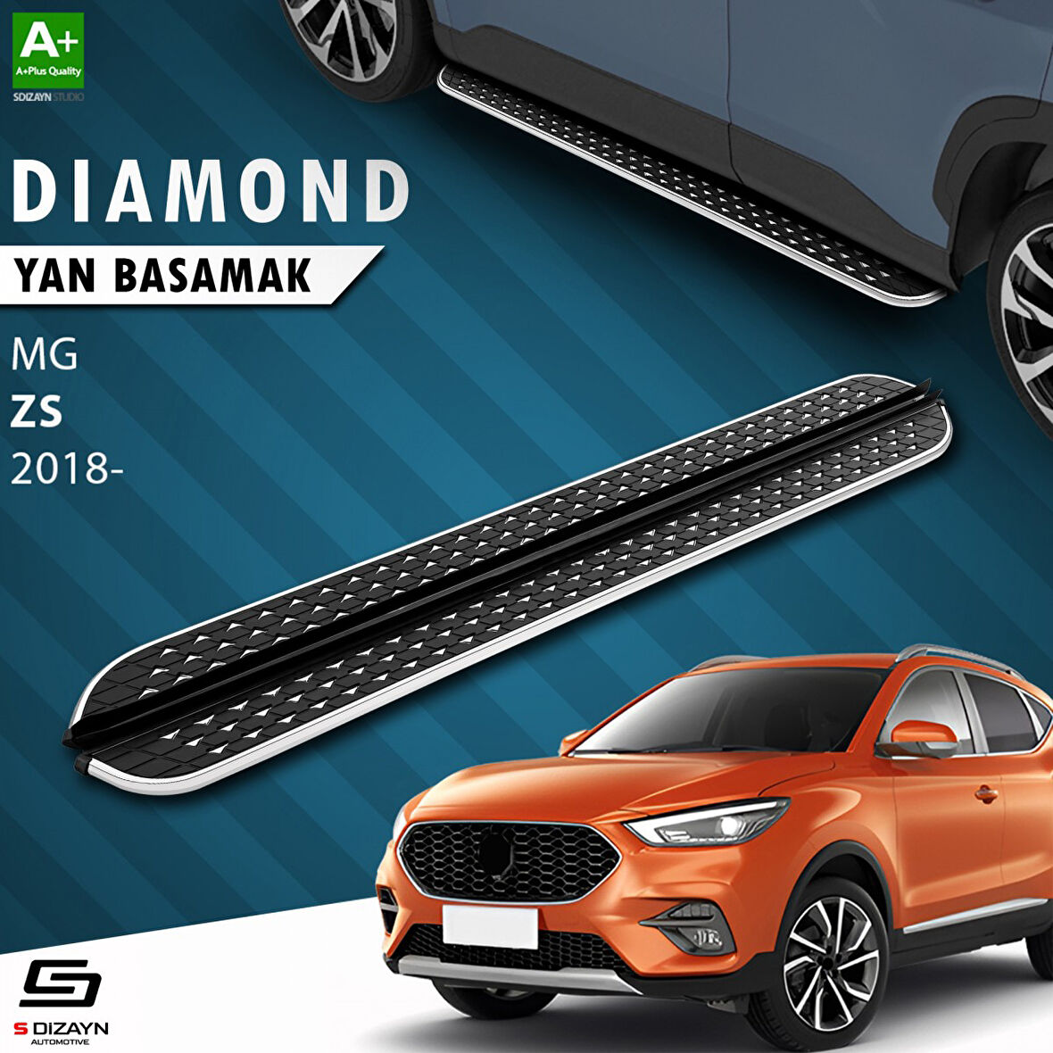 S-Dizayn MG ZS Diamond Krom Yan Basamak 173 Cm 2018 Üzeri A+ Kalite