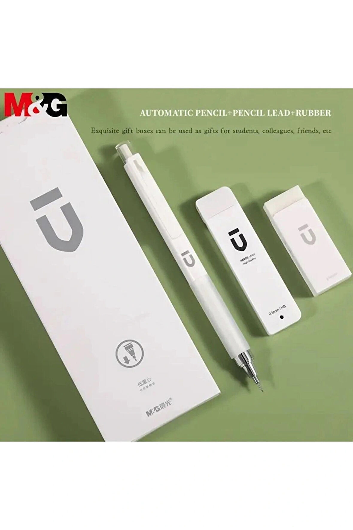 M&G 0.7mm Beyaz Premium Otomatik Kalem Seti, Öğrenciler İçin Tasarlanmıştır