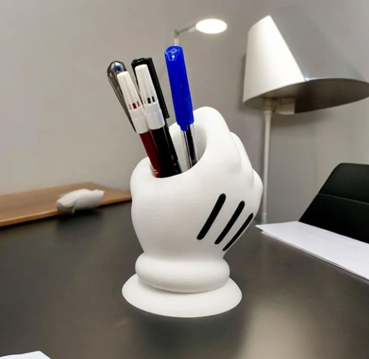 Mickey Mouse Eli Tasarımlı Kalemlik & Fırçalık Masaüstü ve Banyo Düzenleyici Çok Amaçlı Organizer
