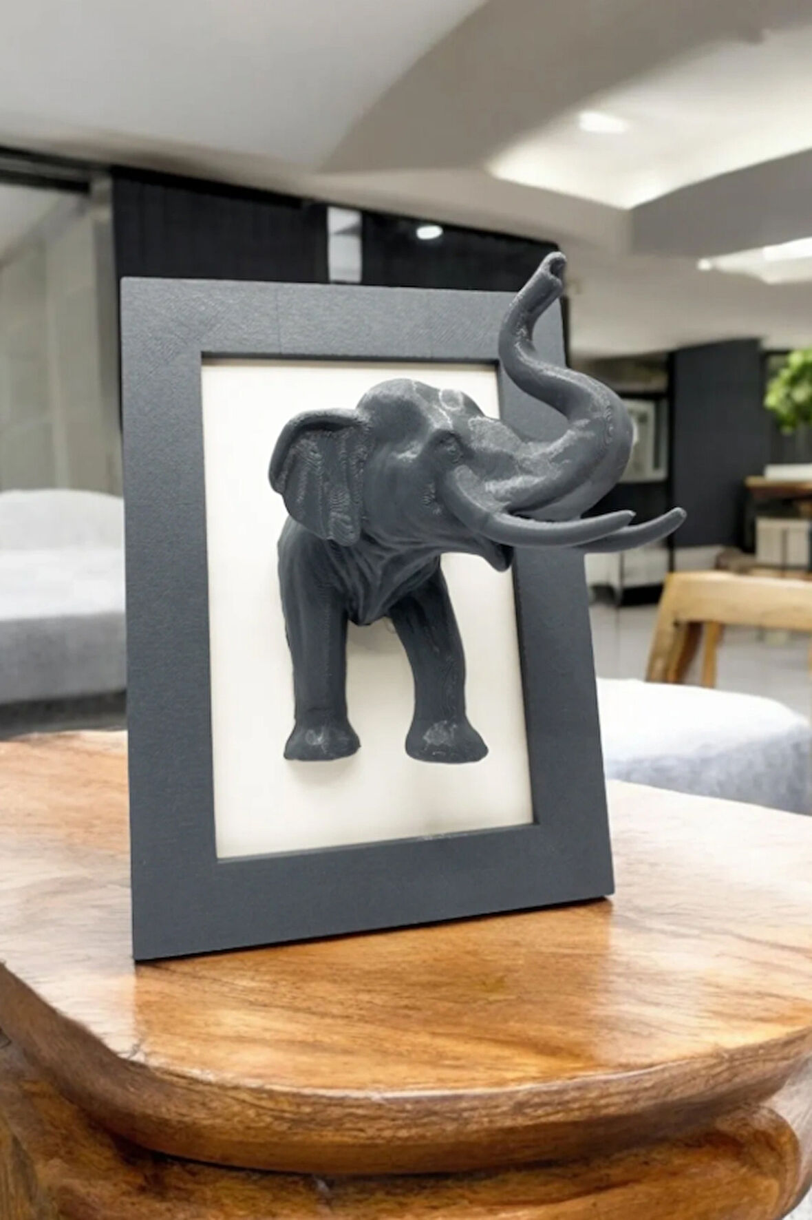Zarif Fil Figürlü 3d Çerçeve - Şık Masaüstü Ve Duvar Dekoru 15cm