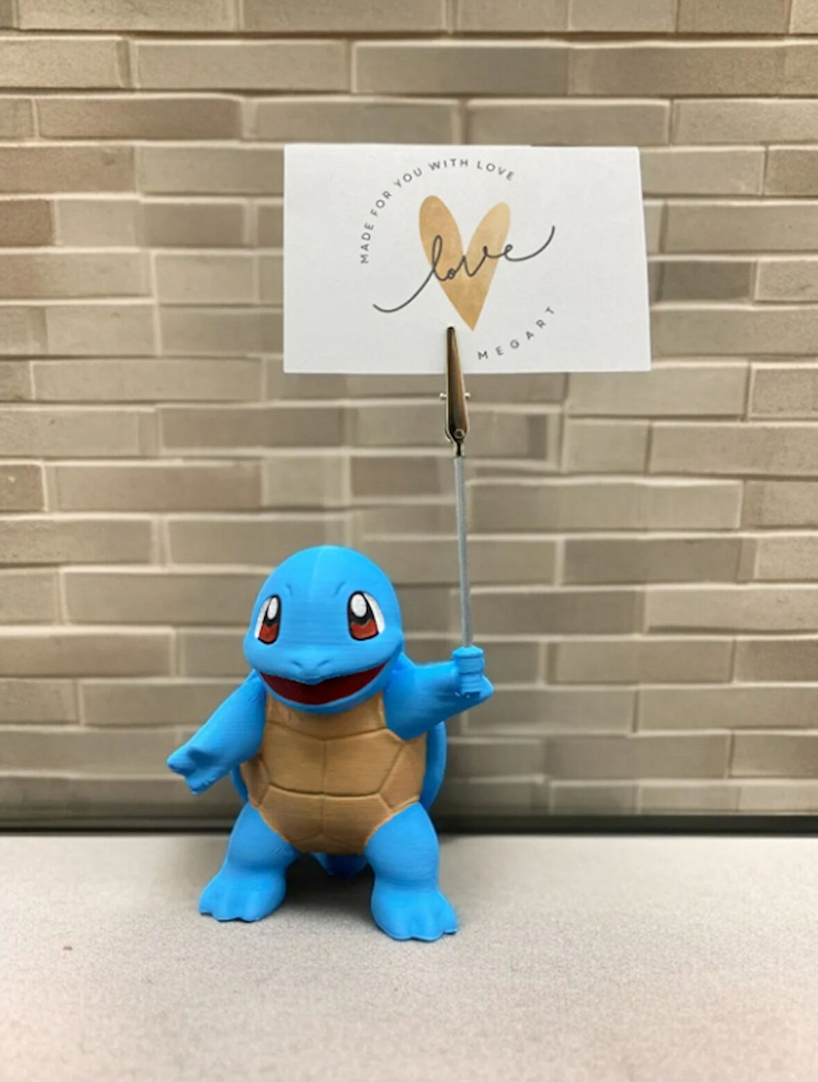Squirtle Pokemon Fotoğraf ve Not Tutucu - Pokemon Temalı Masaüstü Aksesuarı Metal Kıskaç Notluk