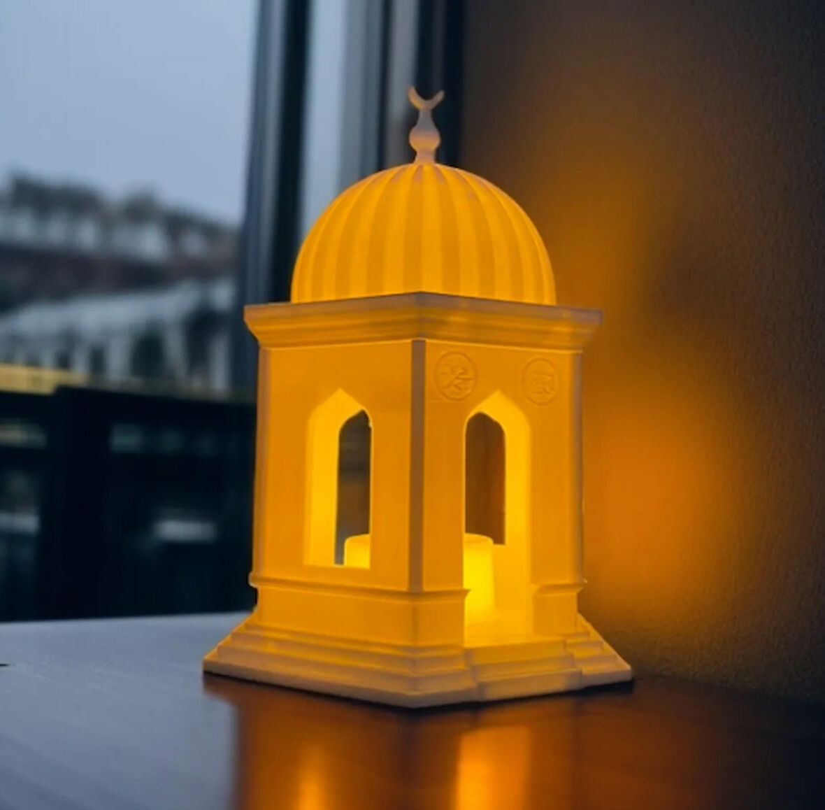 İslami Dekor Mescit Tasarımlı Ramazan Mumluğu – Tealight Pilli Mumluk