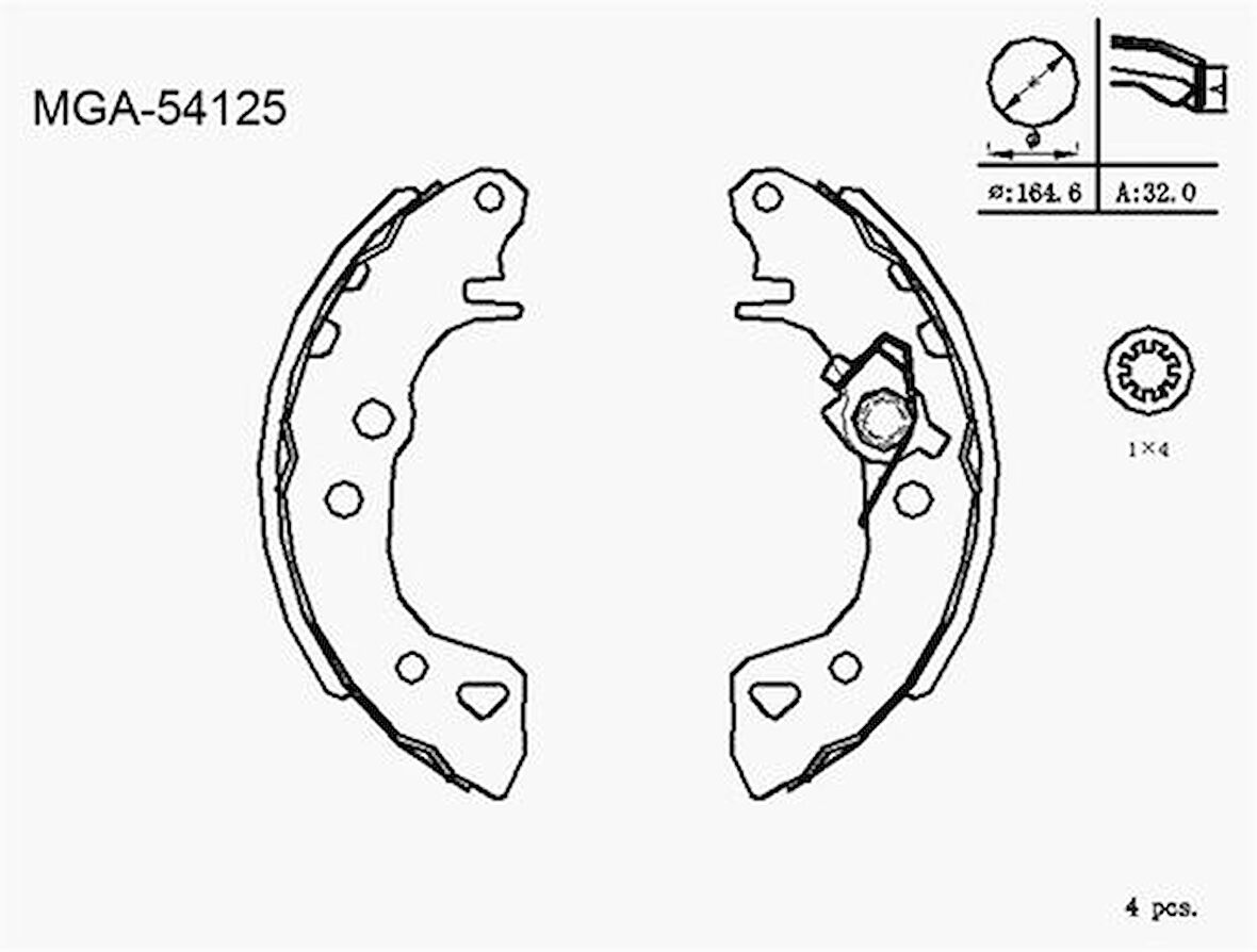 MGA 54125 Kampana Balata P106 205 91-01-Ax Saxo 86-96 4241.J9