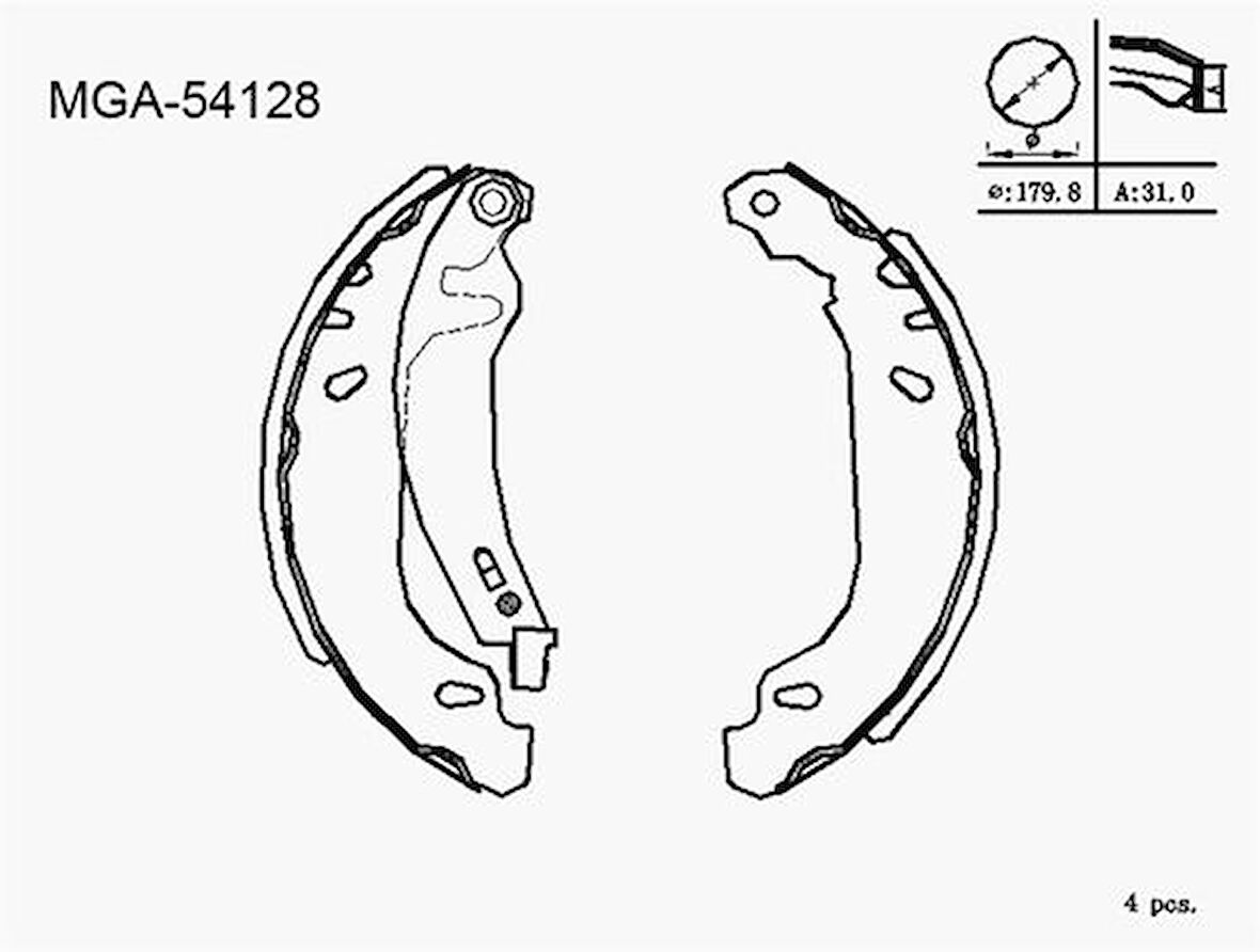 MGA 54128 Kampana Balata Levyelı P306 93-01-Zx Xsara 93-01 4241.G3