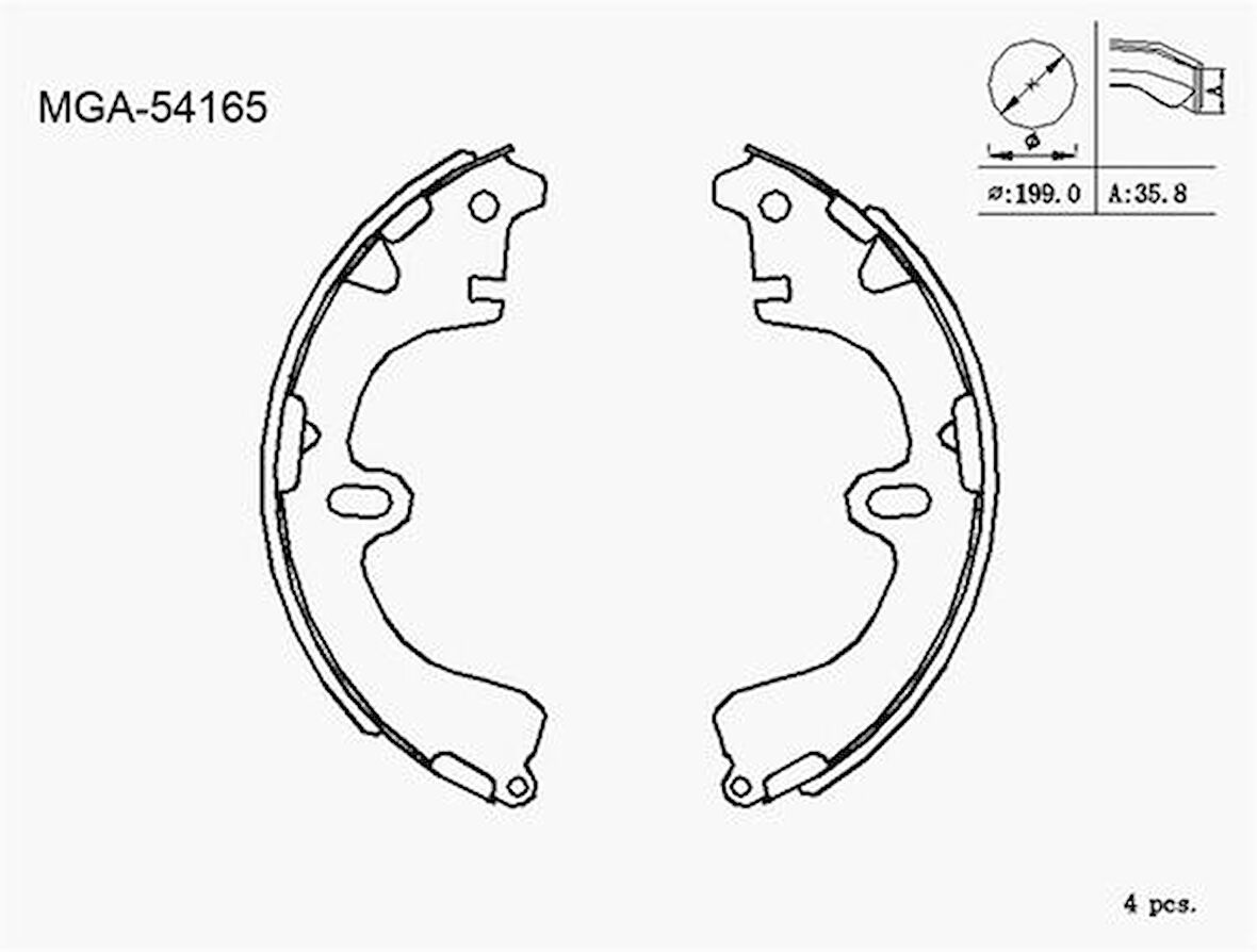 MGA 54165 Balata Fren Pabuç Arka Corona 92-98 At190 449720070