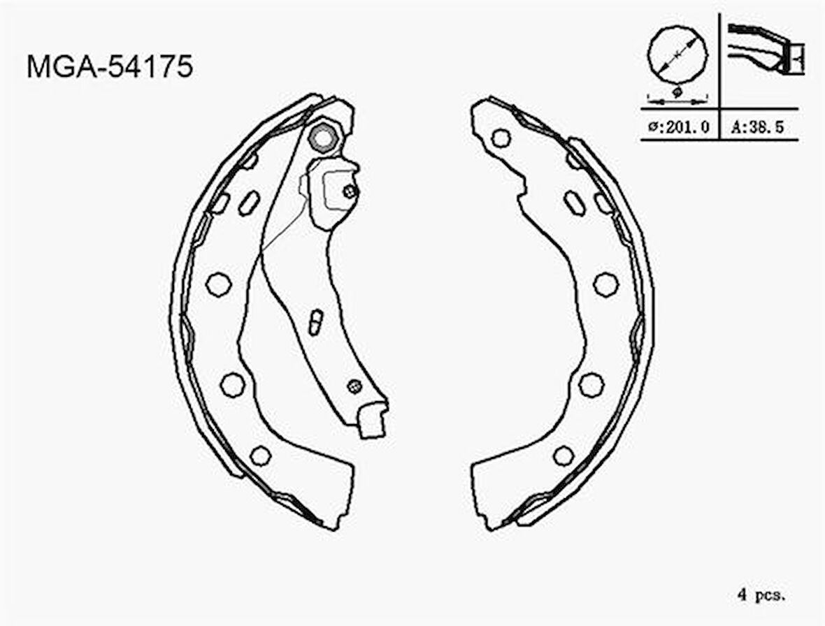 MGA 54175 Kampana Balata Mitsubishi Carisma 96-00 MR465094
