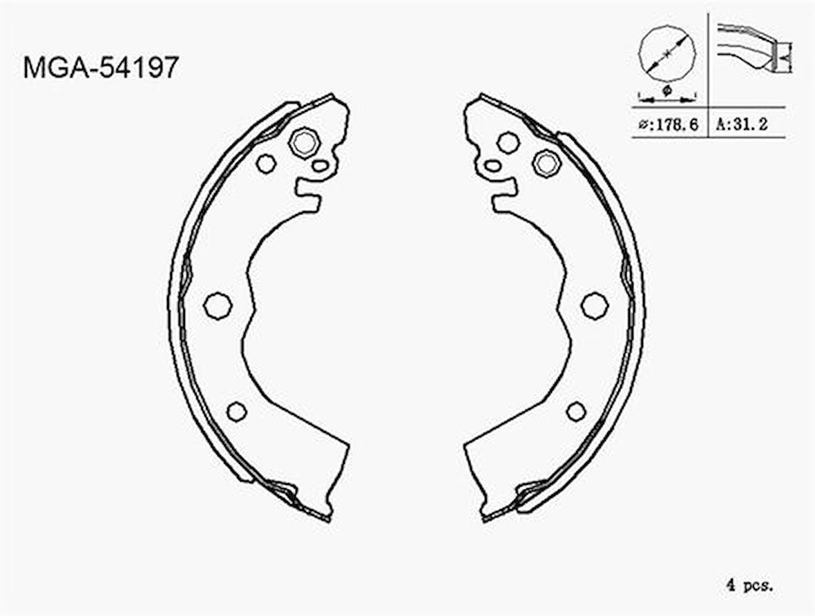 MGA 54197 Kampana Balata Nissan Sunny 90-95 4406050Y25