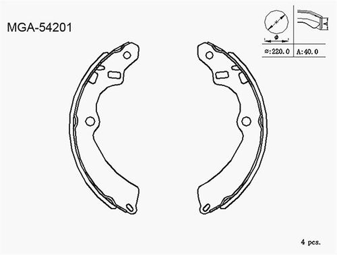 MGA 54201 Kampana Balata Suzuki Carry Sk410 86-91 K9922 5321085