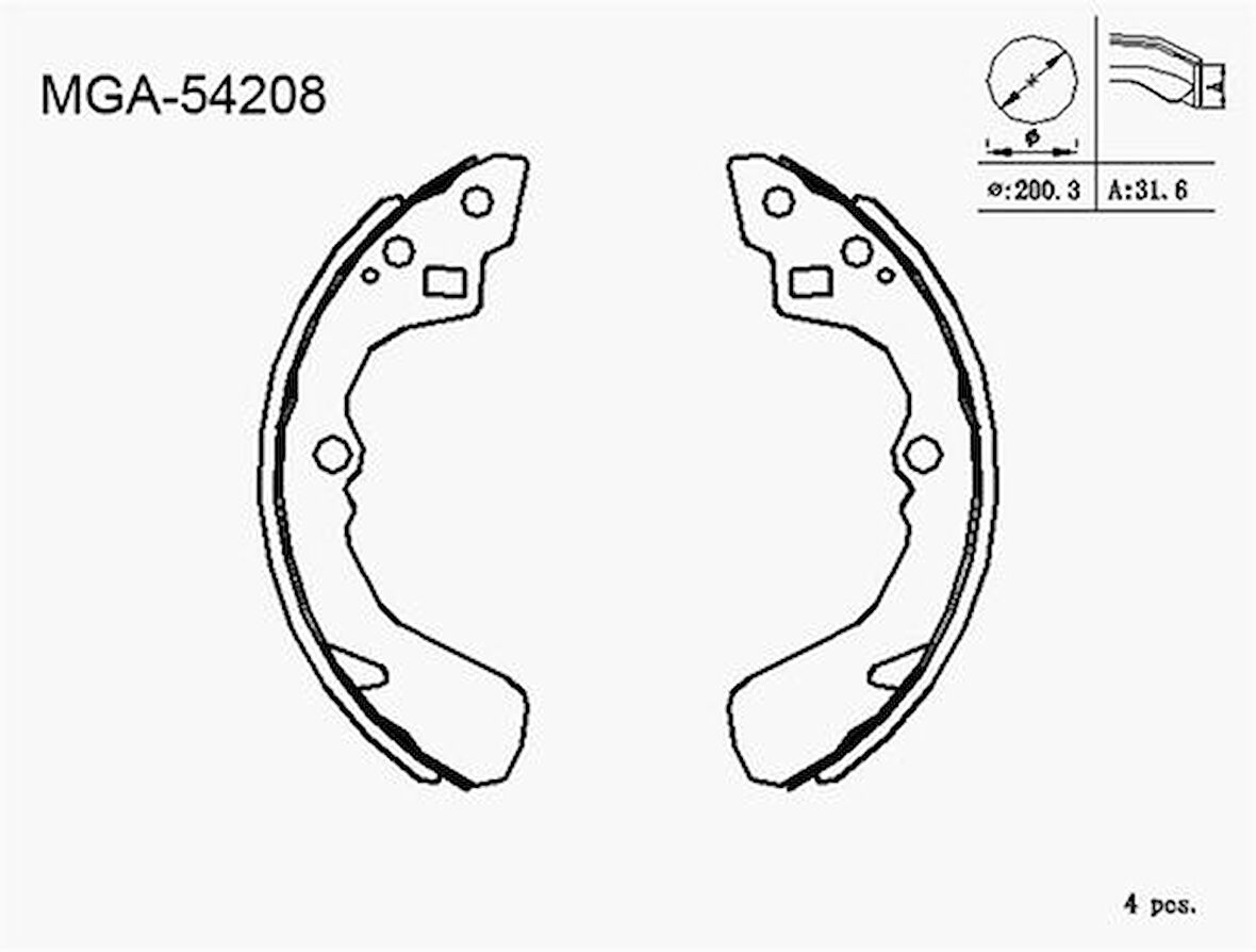 MGA 54208 Kampana Balata Suzuki Swift II 90-Daihatsu Applause 89 449587708