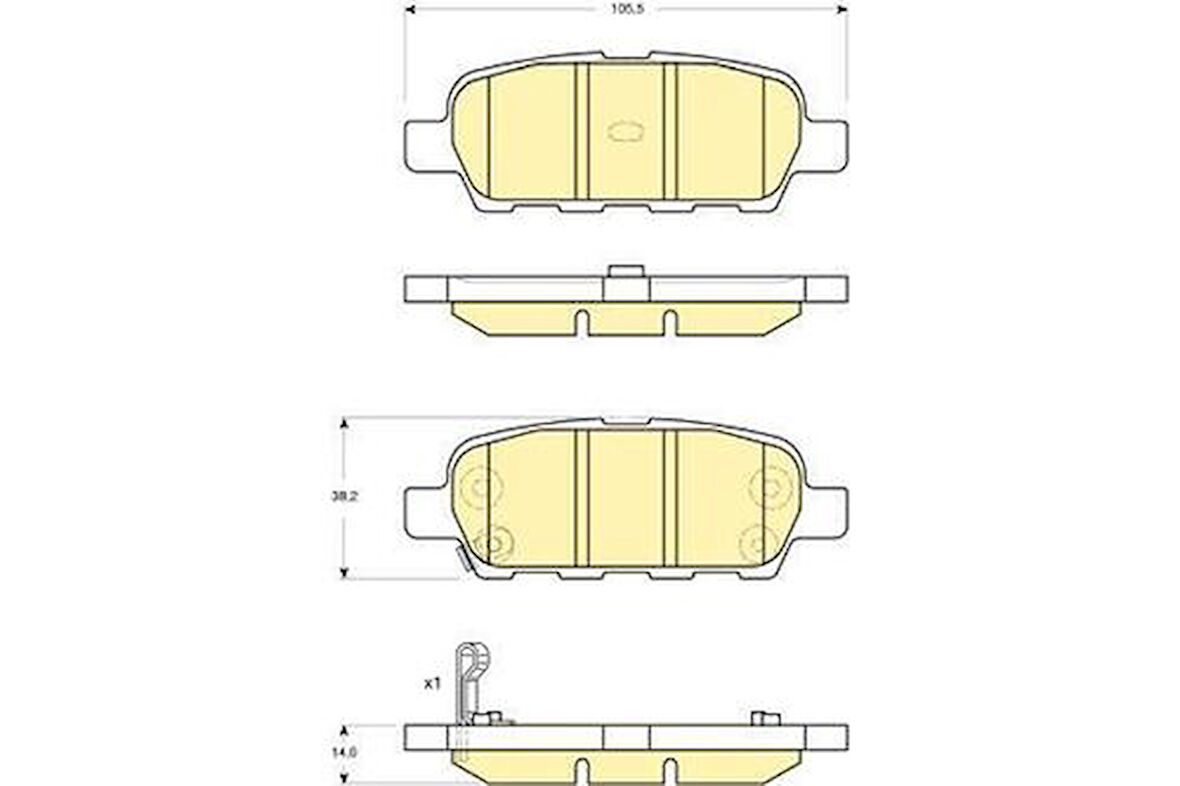 Mga 55416 Fren Balatası Arka Nıssan Qashqaı J10 07-13 Xtraıl T30 00> Xtraıl T31 07-13 Parthfınder 13> Koleos 08> Juke 10> Suzukı Grand Vıtara 08> Infınıtı Ex35-G37 08> Fx35 03>