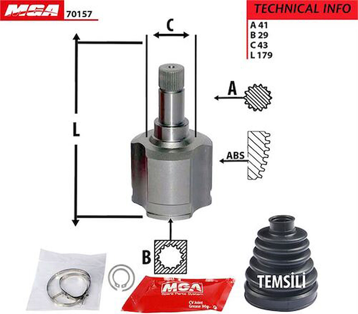 MGA 70157 Aks Kafası Diş Sol Mafsallı Ducato Boxer Jumper 2.2MJTD 2.3MJTD 3.0MJTD 06- 1349785080