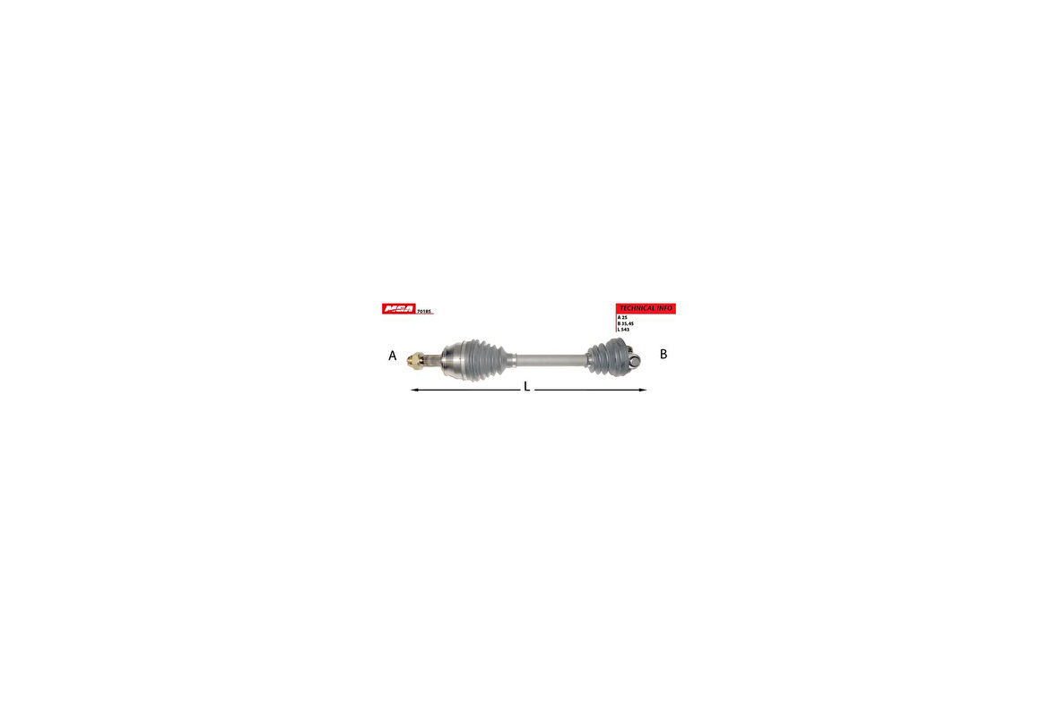MGA 70185 Aks Sağ Uzun 54.3 Cm Fiorino 1.3 MJTD ABS.Sız 07- 51783824