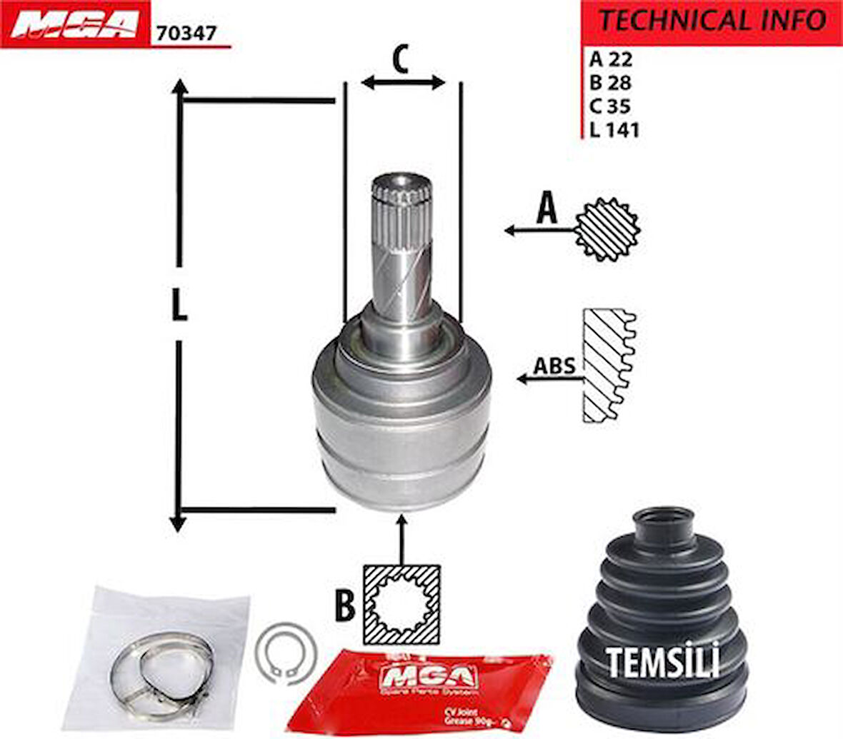 MGA 70347 Aks Kafası İç Corsa B C İnce Freze 374378