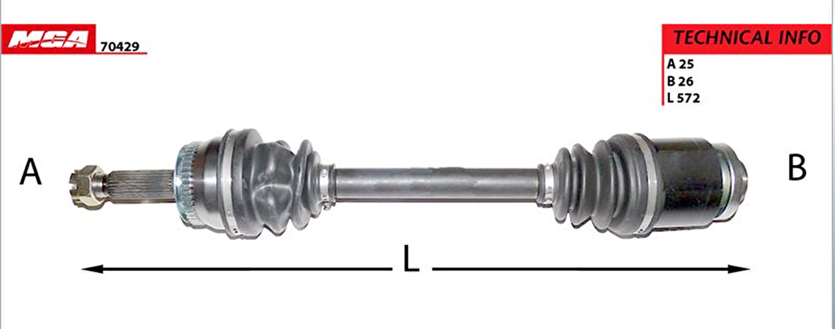 AKS KOMPLE SAĞ HYUNDAI ACCENT 03-06 ADMIRE  1.5 CRDI 3CYL DIZEL / MGA-70429 / 49501-25955