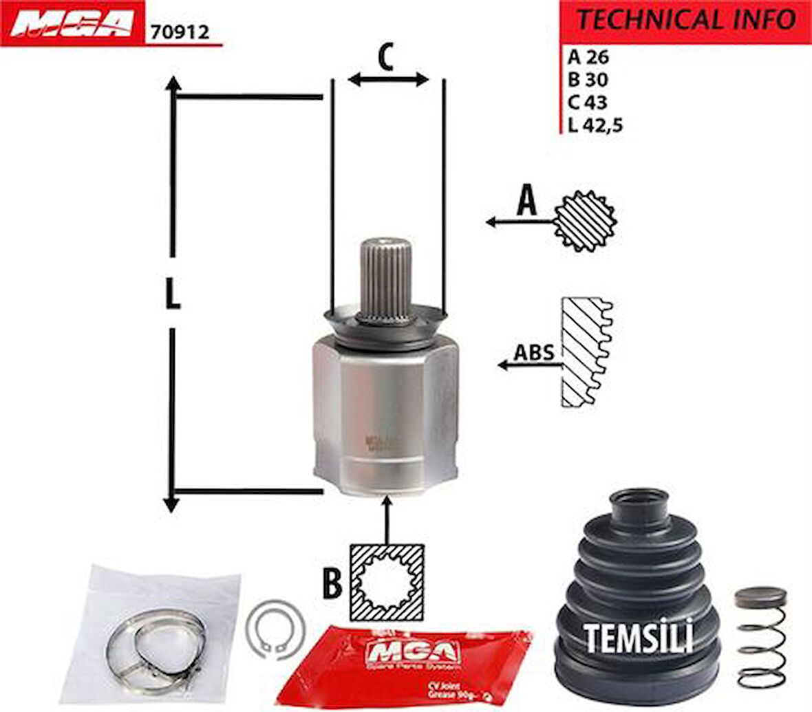 MGA 70912 Aks Kafası İç Sol Renault Megane II Otm 