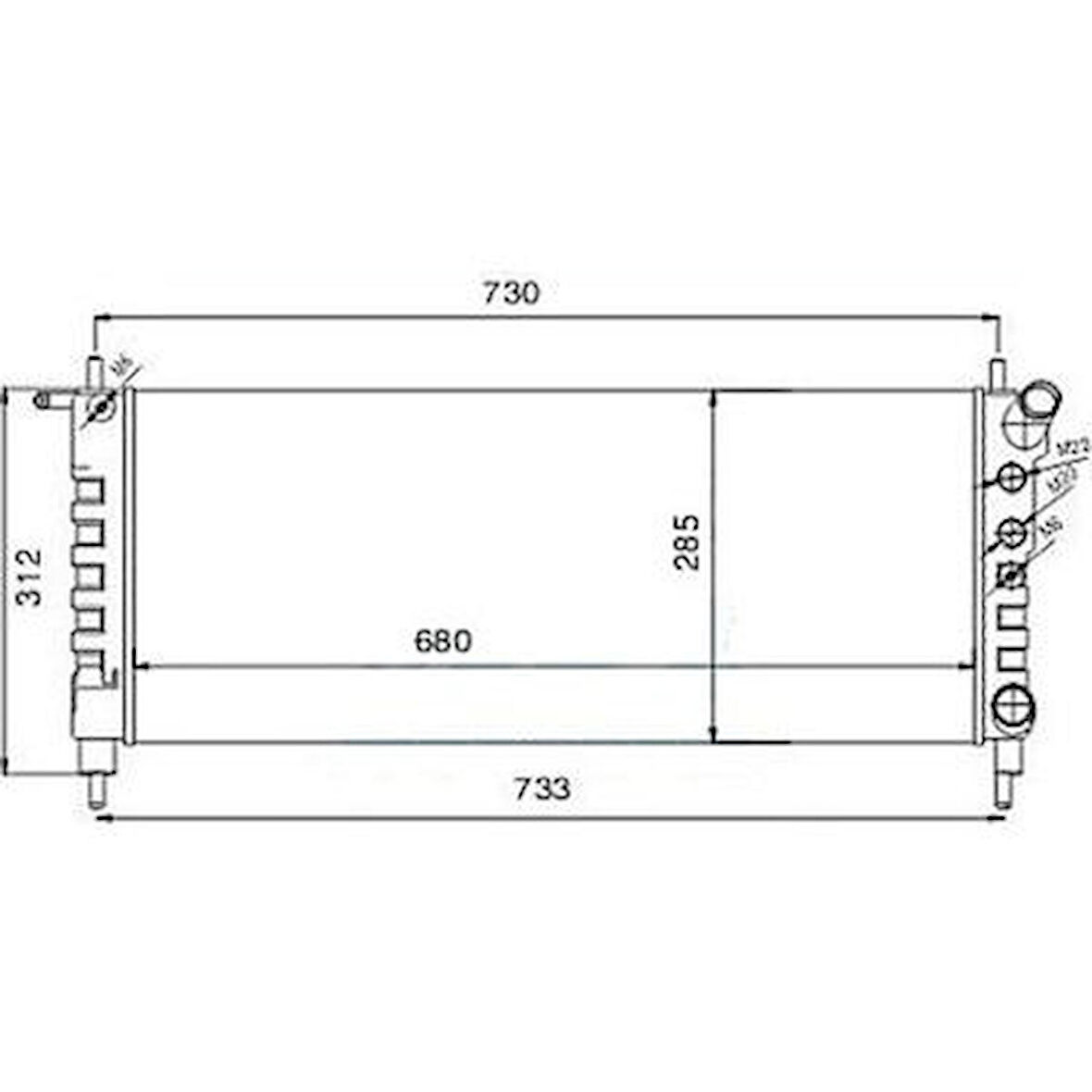 MGA Su Radyatoru Opel:Corsa Ac 1.2 96-00 680x285x34