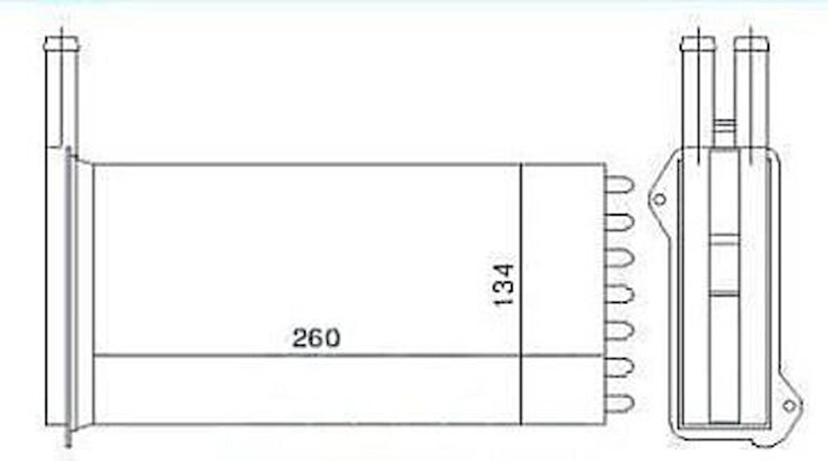 MGA 81121 Kalorifer Radyatörü Mekanik Escort 1.4Cl 260x133 96AT18476AA