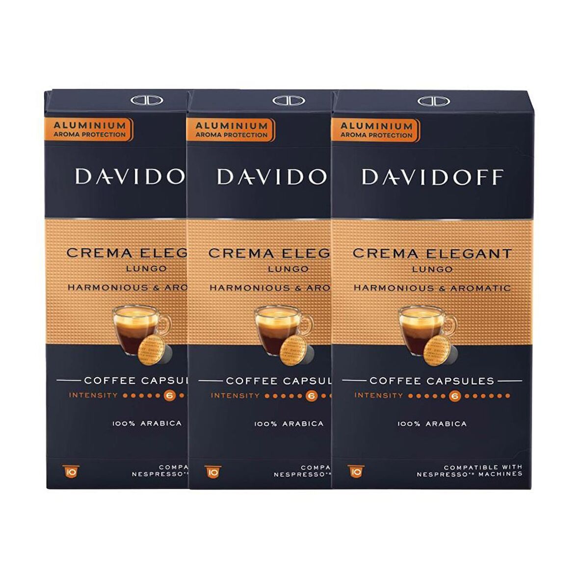 Davidoff Crema Elegant Lungo Harmonıous & Aromatıc Aluminium Kapsül Kahve 3x10