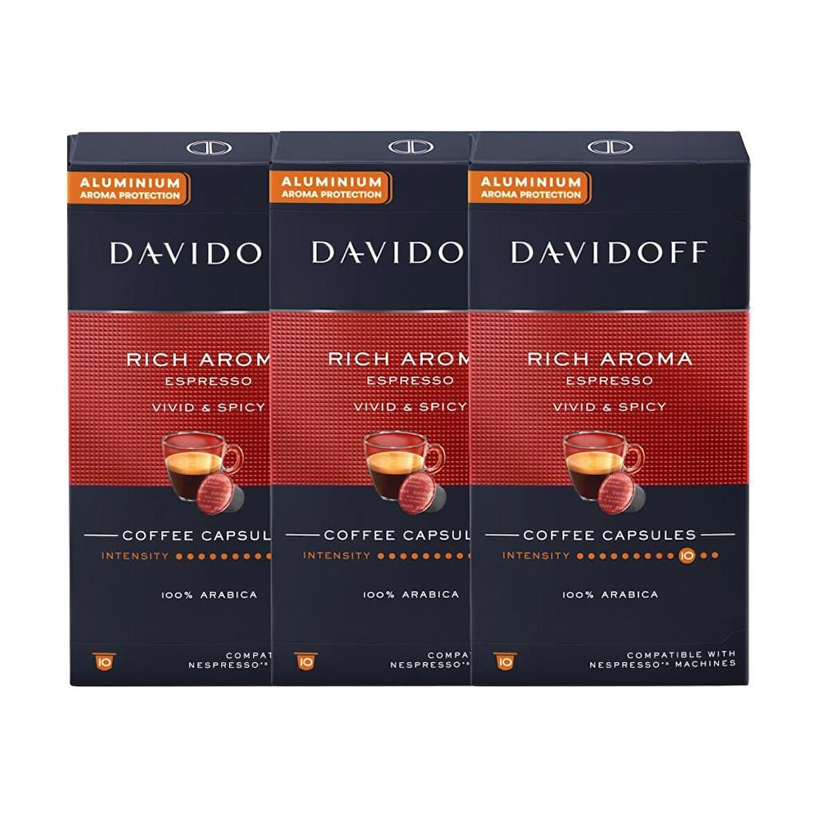 Davidoff Rıch Aroma Espresso Vıvıd & Spıcy Aluminium Kapsül Kahve 10'lu 3x10