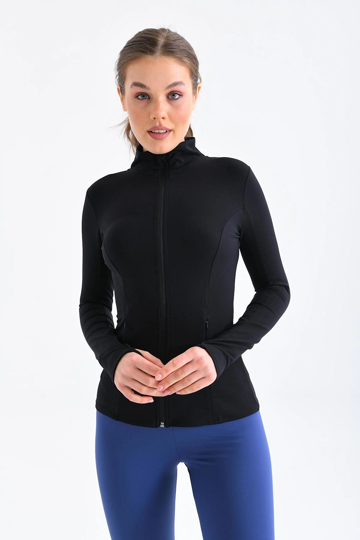 Kadın Sporcu Hırkası Slim Fit Comfort Light Warm