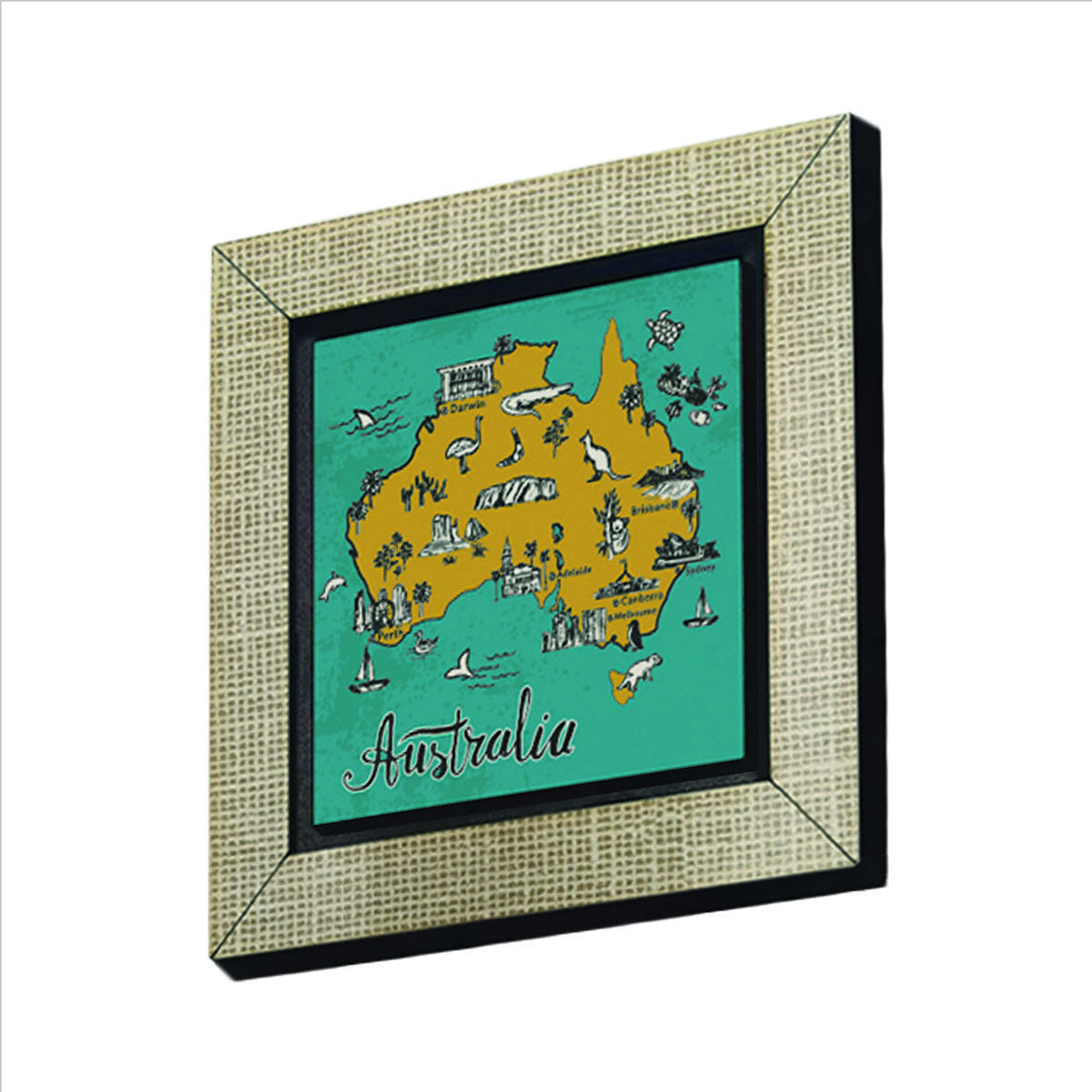 Avusturalya Sembolleri Baskılı MDF  Magnet(KRG-065)Buzdolabı Süsü