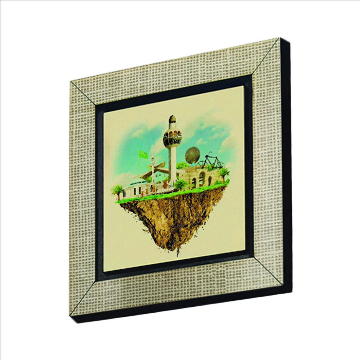 Suudi Arabistan Görseli Baskılı MDF  Magnet(KRG-073)Buzdolabı Süsü