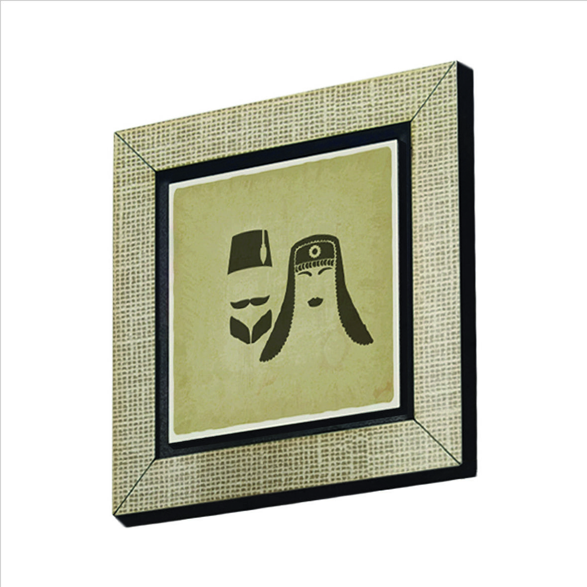 Osmanlı Kadın & Erkek ikon Baskılı MDF  Magnet(KRT-108)Buzdolabı Süsü