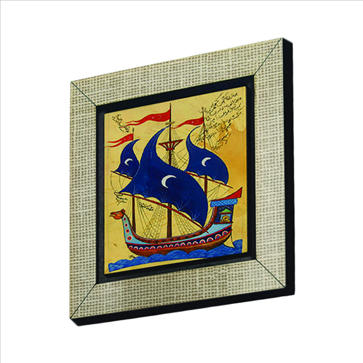 Osmanlı Yelkenlisi Minyatür Baskılı MDF  Magnet(KRT-120)Buzdolabı Süsü