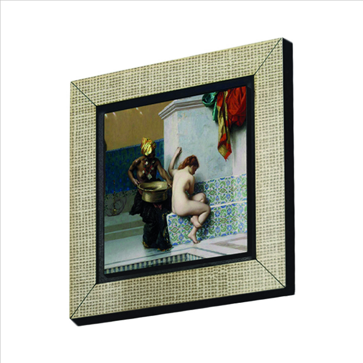 Türk Hamamında İki Kadın (Jean-Léon Gérôme, 1872) Baskılı MDF  Magnet(KRT-141)Buzdolabı Süsü